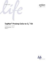 TaqMan® PreAmp Cells-to-CT™ Kit User Guide - Invitrogen