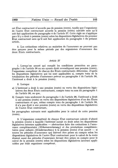 Treaty Series Recueil des Traites - United Nations Treaty Collection