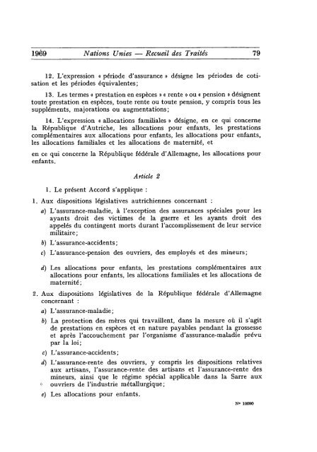 Treaty Series Recueil des Traites - United Nations Treaty Collection