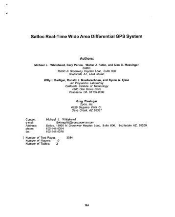 Satloc Real-Time Wide Area Differential GPS System - BEACON ...