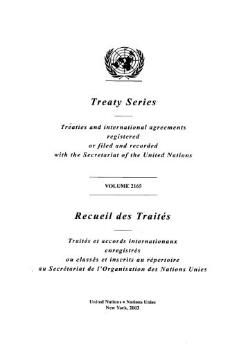 Treaty Series Recueil des Traites - United Nations Treaty Collection