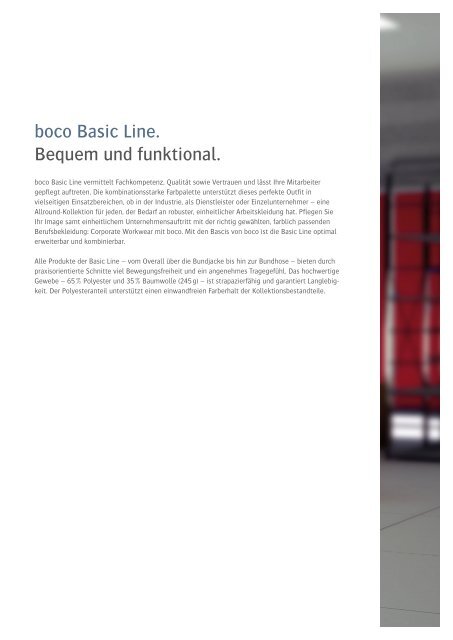 boco Basic Line. Bequem und funktional.