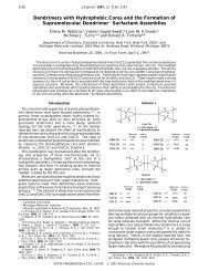 Dendrimers with Hydrophobic Cores and the Formation of ...