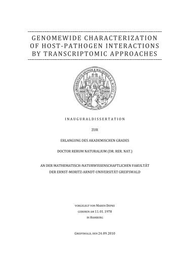 genomewide characterization of host-pathogen interactions by ...