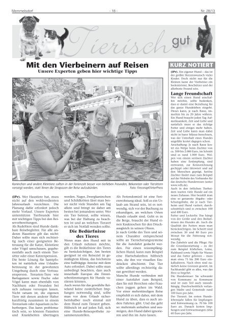 Jahrgang 54 Freitag, den 12. Juli 2013 Nummer 28 - Memmelsdorf