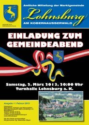 einladung zum gemeindeabend - Marktgemeinde Lohnsburg am ...