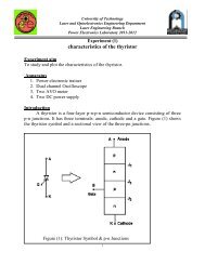 Experiment No. 1 Thyristor Characteristic