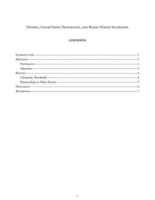 Hypoxia, Color Vision Deficiencies, and Blood Oxygen - National ...