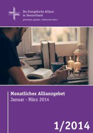 Gebetsheft 1. Quartal 2014 - Deutsche Evangelische Allianz