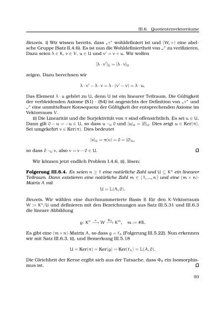 Vektorräume und lineare Abbildungen - Userpage