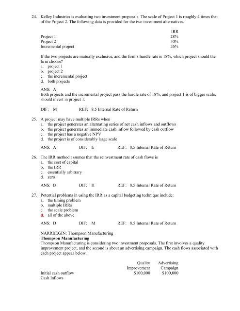 Chapter 8—Capital Budgeting Process and Techniques - Userpage