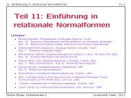 Teil 11: Einführung in relationale Normalformen