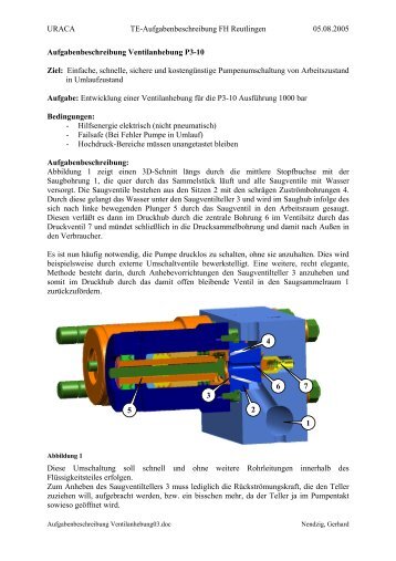 URACA TE-Aufgabenbeschreibung FH Reutlingen 05.08.2005 ...