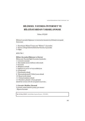 Bilimsel yayında internet ve bilgisayardan yararlanmak