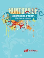 Haliburton School of the Arts Summer Calendar (pdf)