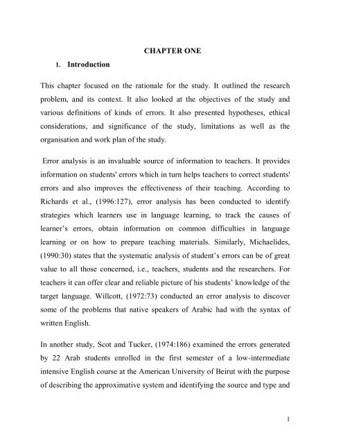 error analysis: a study of errors committed by isizulu speaking ...