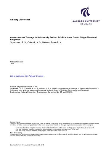 Assessment of Damage in Seismically Excited RC-Structures ... - VBN