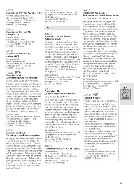 Volkshochschule Darmstadt Programm September ... - VHS Darmstadt