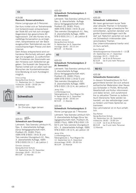 Volkshochschule Darmstadt Programm September ... - VHS Darmstadt