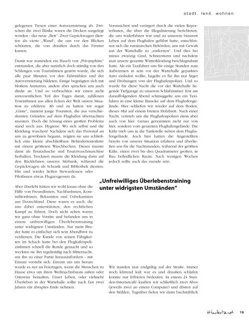 der ganze Artikel im PDF Format - Hinterland Magazin