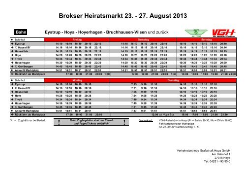 Hier geht es zu den Fahrplänen zum Brokser Markt - VLN