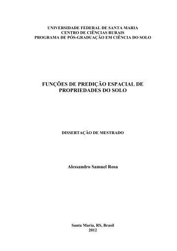 Funções de predição espacial de propriedades do solo - UFSM