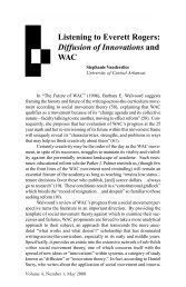 Listening to Everett Rogers: Diffusion of Innovations and WAC