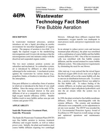 Wastewater Technology Fact Sheet: Fine Bubble Aeration (PDF)