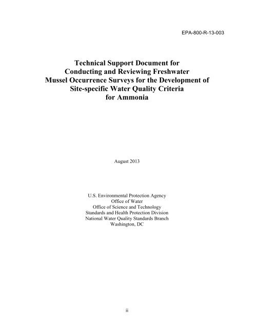 Technical Support Document for Conducting and Reviewing ... - Water