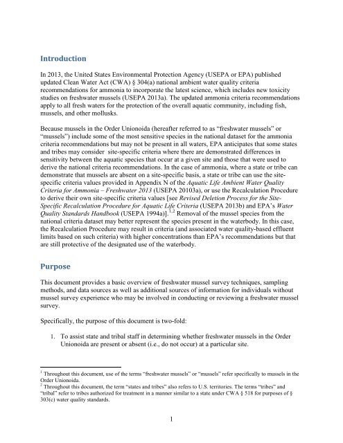 Technical Support Document for Conducting and Reviewing ... - Water