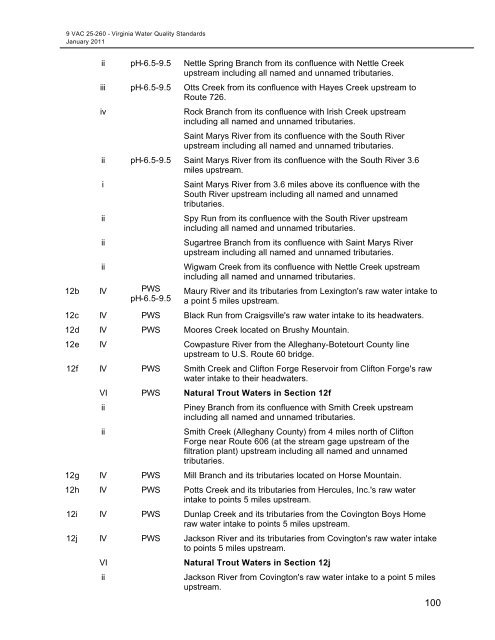 Virginia Water Quality Standards - Water - US Environmental ...