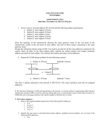 1. Given a class C network address 201.45