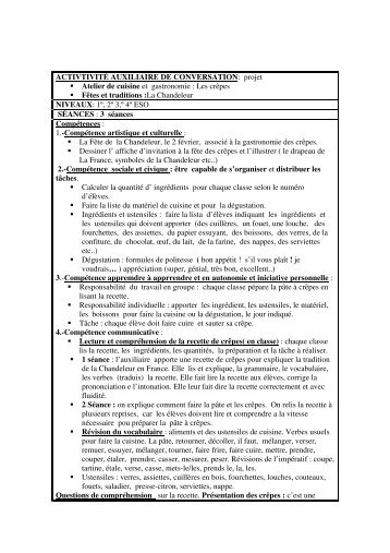 ACTIVTIVITÉ AUXILIAIRE DE CONVERSATION: projet Atelier de ...