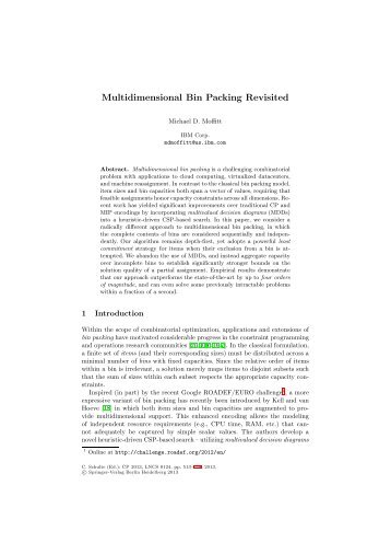 Multidimensional Bin Packing Revisited