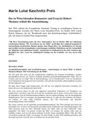 Marie Luise Kaschnitz-Preis - Evangelische Akademie Tutzing
