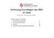 Vorlesung Grundlagen der BWL 07 Ziele