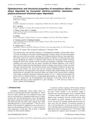 Optoelectronic and structural properties of amorphous silicon ...