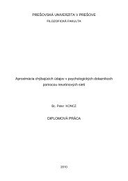 Aproximácia chýbajúcich údajov v psychologických ... - TUKE