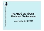 Jahresbericht RC-Arbö Sk_Vöest Radsport 2013