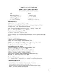 CURRICULUM VITAE (Abbreviated) THOMAS JOHN ANDREW ...