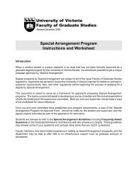 special arrangement Instruction - University of Victoria