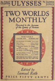 Two Worlds Monthly, Volume One, Issue One