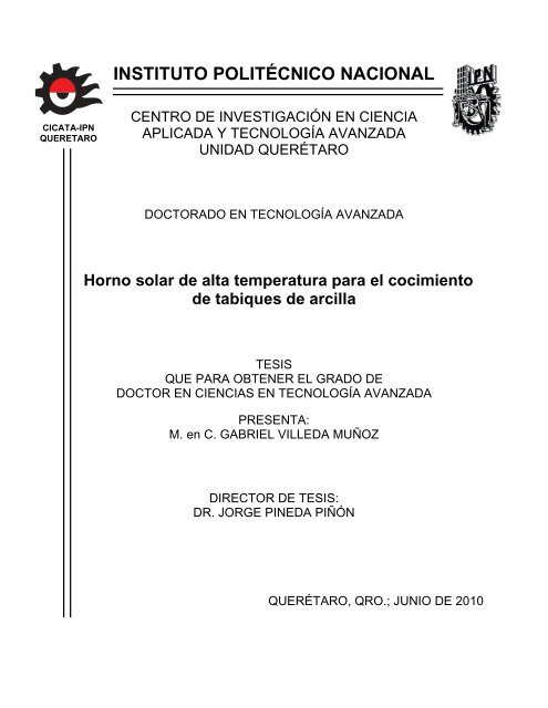 Horno Solar de Alta Temperatura para el Cocimiento de Tabiques 