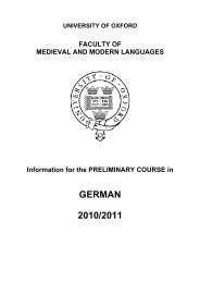 German - WebLearn - University of Oxford