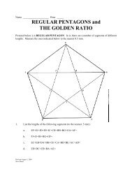 Regular Pentagons and the Golden Ratio