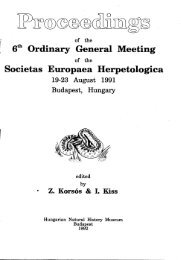 6th Ordinary General Meeting Societas Europaea Herpetologica