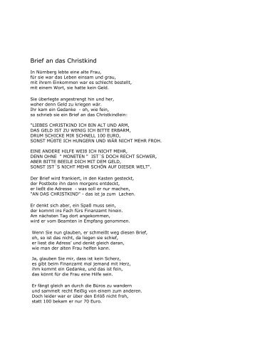 Brief an das Christkind - Wemepes.ch