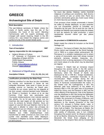 Section II Summary - UNESCO: World Heritage