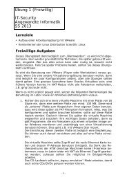 Übung 1 (Freiwillig) IT-Security Angewandte Informatik SS 2013