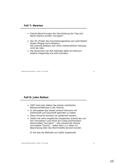 Wissenschaftliches Arbeiten Teil 11: Lügen in der Wissenschaft Ein ...